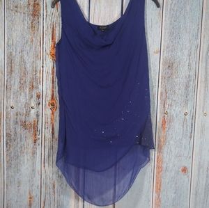 H Trend Made In Italy Cowl Asymmetrical Sequin Top